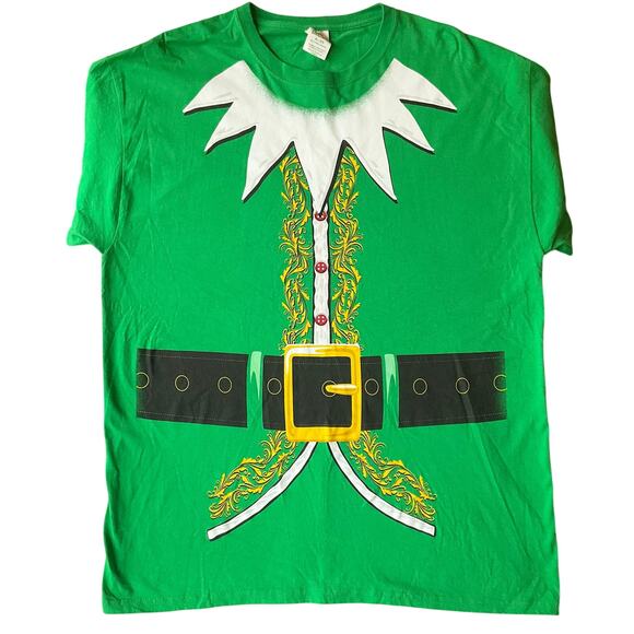 Dec.25th Men Short Sleeve Crewneck T-shirt Size XL, Green, Aldult Elf - Picture 1 of 7